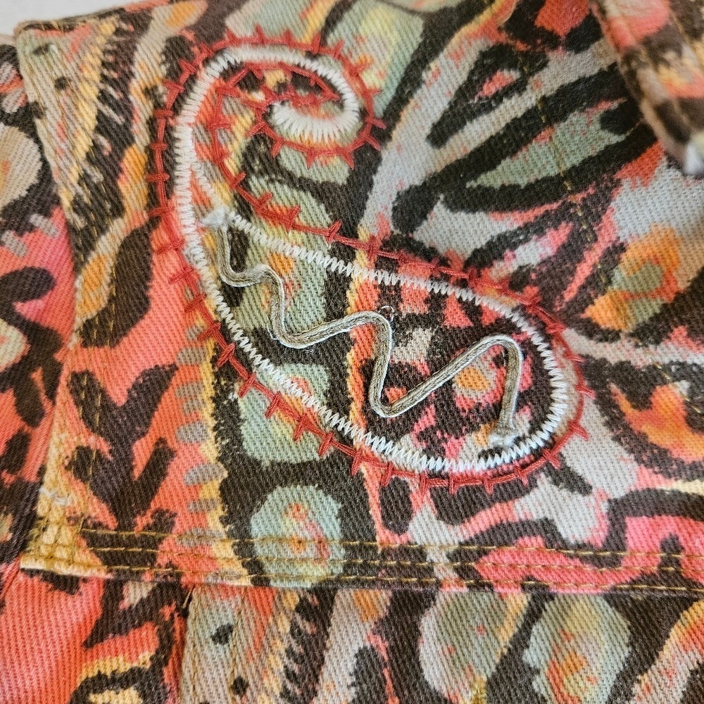 Hearts of Palm Tapestry Jacket Abstract Print Button Down Long Sleeve Blazer - Picture 7 of 12